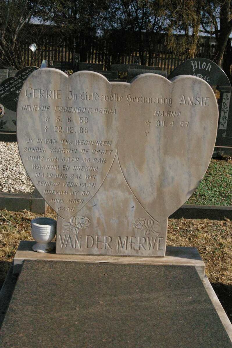 MERWE Gerrie, van der 1953-1983 &amp; Ansie 1957-