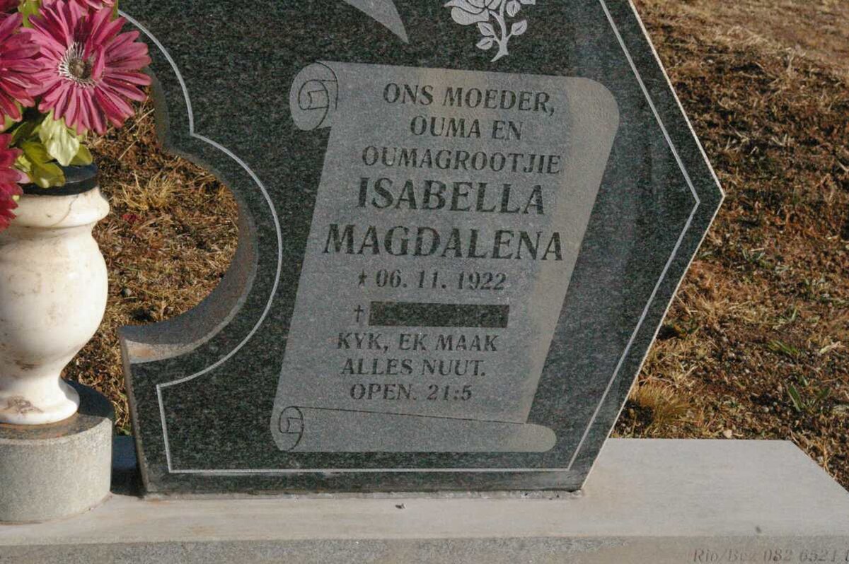 TERBLANCHE Isabella Magdalena 1922-