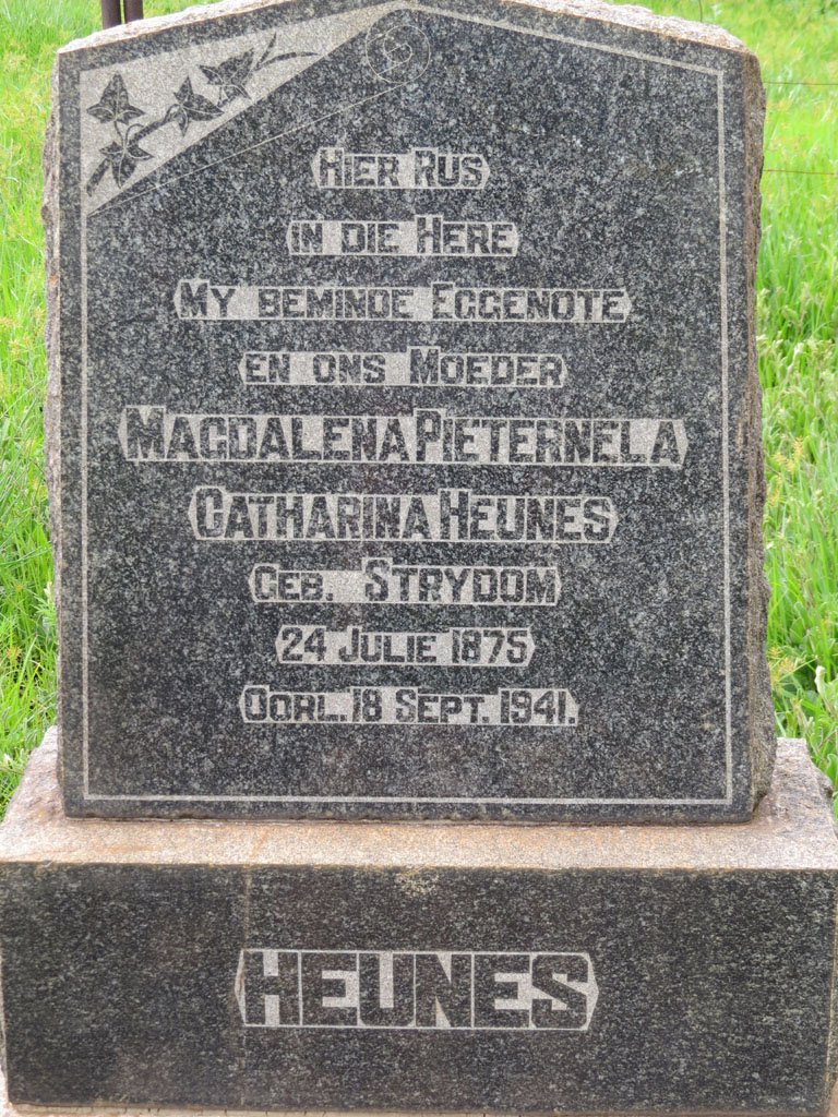 HEUNES Magdalena Pieternela Catharina nee STRYDOM 1875-1941