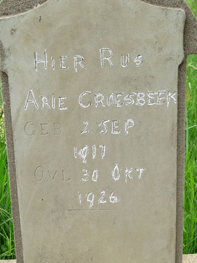 GROESBEEK Arie 1917-1926