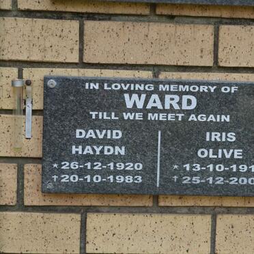 WARD David Haydn 1920-1983 &amp; Iris Olive 1919-2006