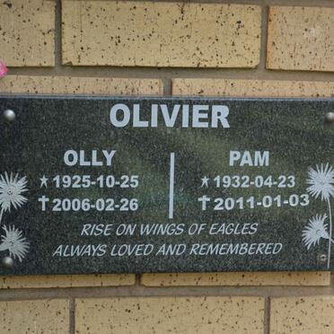 OLIVIER Olly 1925-2006 &amp; Pam 1932-2011