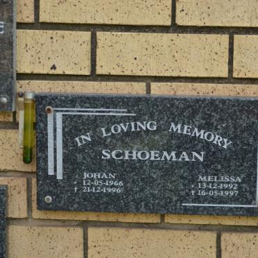 SCHOEMAN Johan 1966-1996 :: SCHOEMAN Melissa 1992-1997