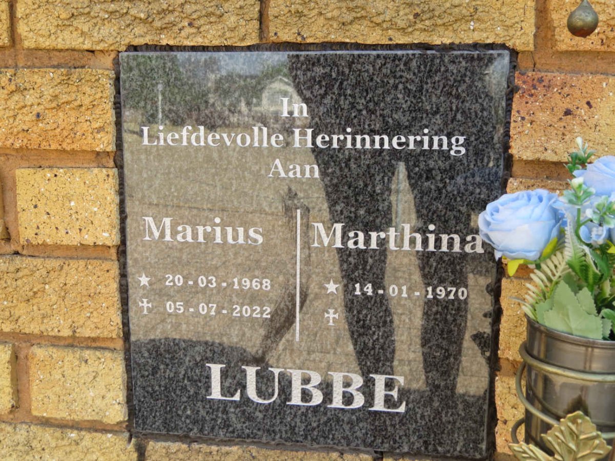 LUBBE Marius 1968-2022 &amp; Marthina 1970-