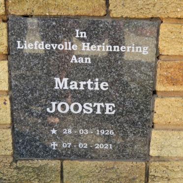JOOSTE Martie 1926-2021