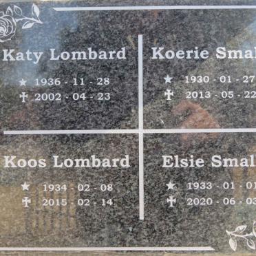 LOMBARD Koos 1934-2015 &amp; Katy 1936-2002 :: SMALL Koerie 1930-2013 :: SMALL Elsie 1933-2020