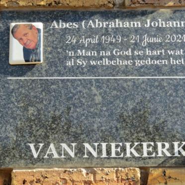 NIEKERK Abraham Johannes, van 1949-2021