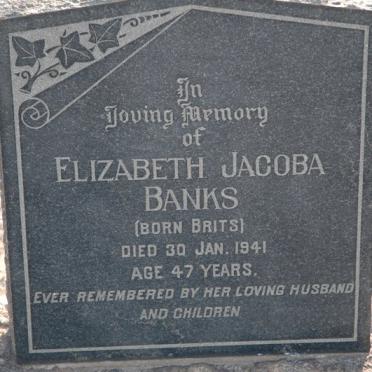 BANKS Elizabeth Jacoba nee BRITS  -1941 