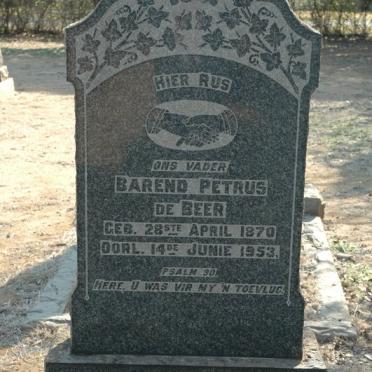 BEER Barend Petrus, de 1870-1953