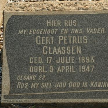 CLAASSEN Gert Petrus 1893-1947