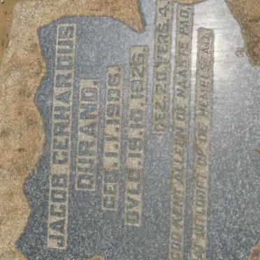 DURAND Jacob Gerhardus 1906-1926