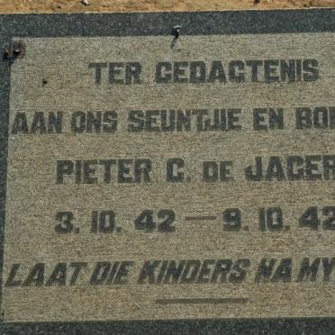 JAGER Pieter C., de  1942-1942
