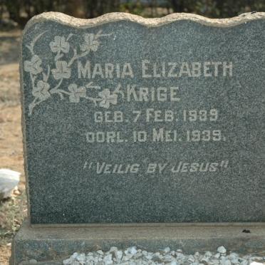 KRIGE Maria Elizabeth 1939-1939