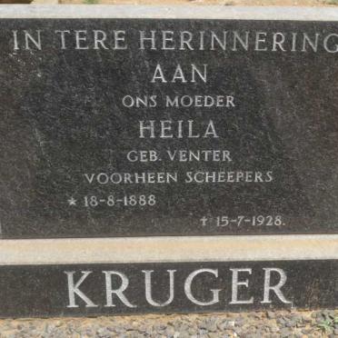 KRUGER Heila voorheen SCHEEPERS nee VENTER 1888-1928