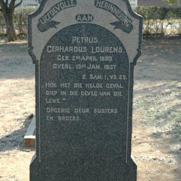 LOURENS Petrus Gerhardus 1890-1937