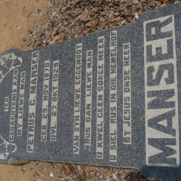 MANSER Petrus G. 1870-1929