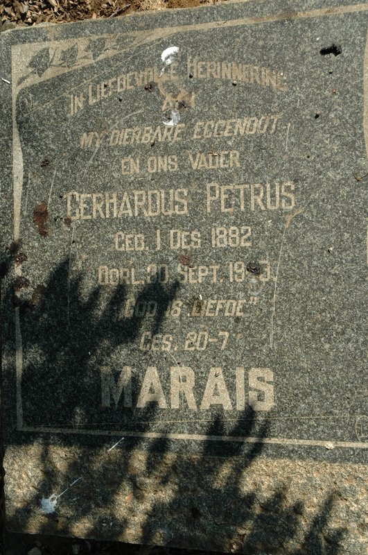 MARAIS Gerhardus Petrus 1882-19?3