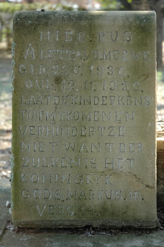 MERWE Aletta, v.d. 1930-1930