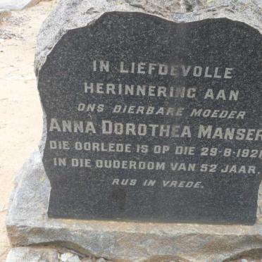 MANSER Anna Dorothea -1921