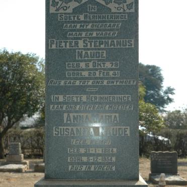NAUDE Pieter Stephanus 1878-1941 &amp; Anna Maria Susanna KEMP 1884-1954