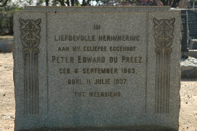 PREEZ Peter Edward, de 1863-1937