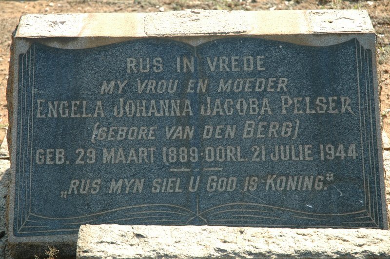 PELSER Engela Johanna Jacoba nee VAN DEN BERG 1889-1944