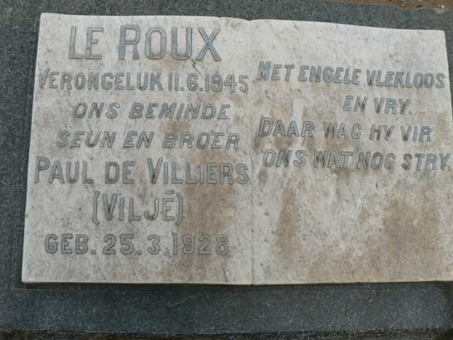 ROUX Paul de Viliers, le 1928-1945