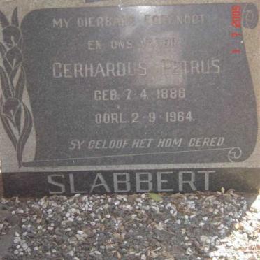 SLABBERT Gerhardus Petrus 1886-1964