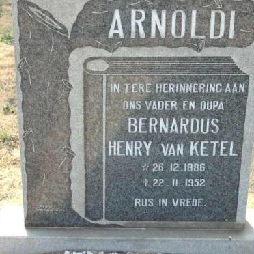 ARNOLDI Bernardus Henry van Ketel 1886-1952
