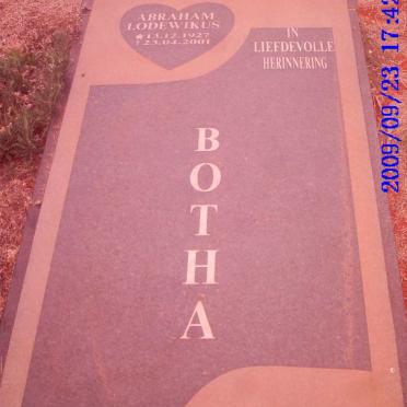 BOTHA Abraham Lodewikus 1927-2001