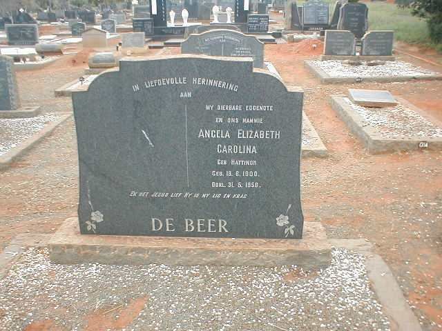BEER Angela Elizabeth Carolina, de nee HATTINGH 1900-1958