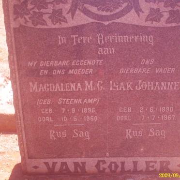 COLLER Isak Johannes, van 1890-1967 &amp; Magdalena M.C. STEENKAMP 1896-1960