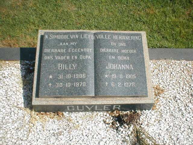 CUYLER Billy 1906-1970 &amp; Johanna 1905-1978