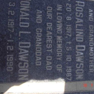 DAWSON Donald L. 1917-1990 &amp; Rosalind 1917-1987