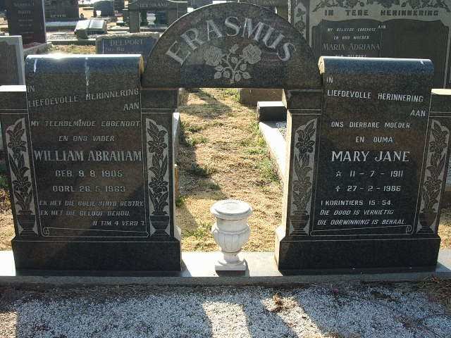 ERASMUS William Abraham 1905?-1983? &amp; Mary Jane 1911-1986