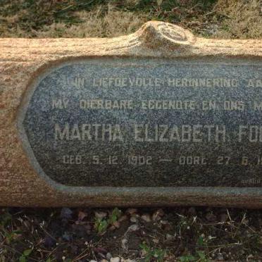FOURIE Martha Elizabeth 1902-1959