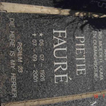 FAURE Pietie 1926-2001