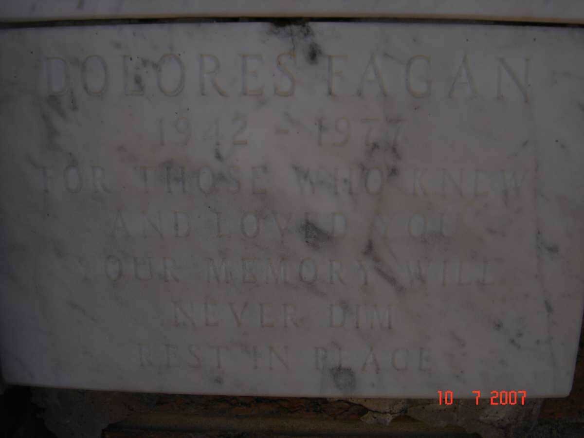 FAGAN Dolores 1942-1977