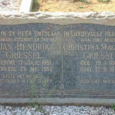 GRIESEL Jan Hendrik 1881-1955 &amp; Christina Magdalena 1884-1975