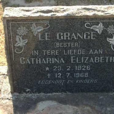 GRANGE Catharina Elizabeth, le geb. BESTER 1926-1968