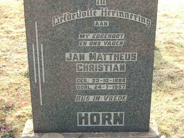 HORN Jan Mattheus Christian 1888-1957