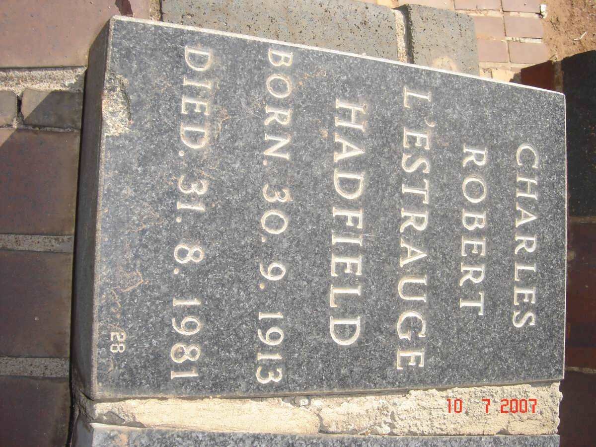 HADFIELD Charles Robert L'Estrauge 1913-1981