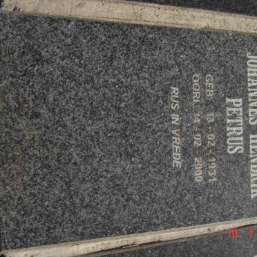 HORN Johannes Hendrik Petrus 1931-2000