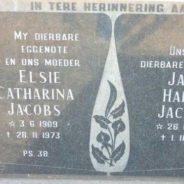 JACOBS Jan Harm 1894-1979 &amp; Elsie Catharina 1909-1973
