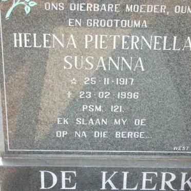 KLERK Helena Pieternella Susanna, de 1917-1996