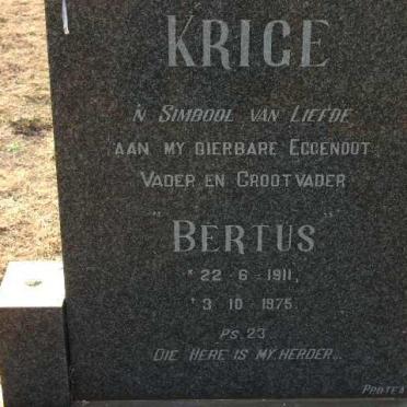 KRIGE Bertus 1911-1975