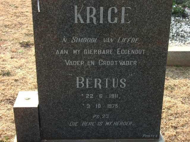 KRIGE Bertus 1911-1975