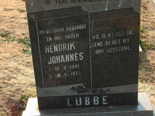 LUBBE Hendrik Johannes 1941-1975