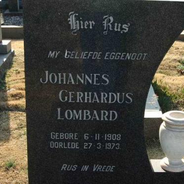 LOMBARD Johannes Gerhardus 1908-1973