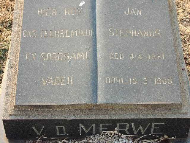 MERWE Jan Stephanus, van der 1891-1965